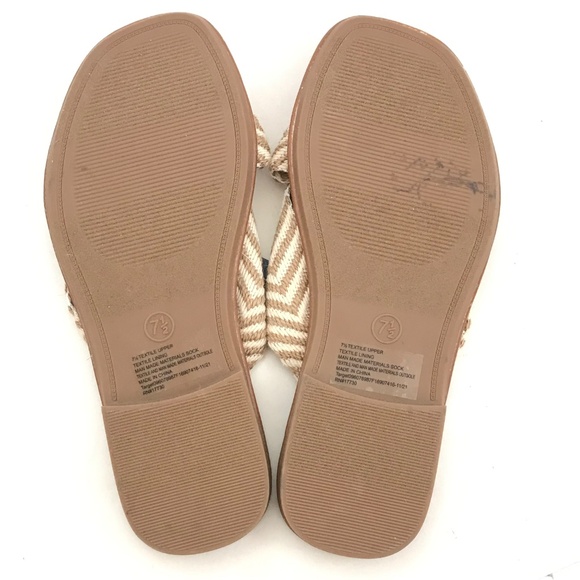 UNIVERSAL THREAD Knotted Slide Sandals Tan Slip On Sandals Women’s Size 7.5 - Picture 9 of 15
